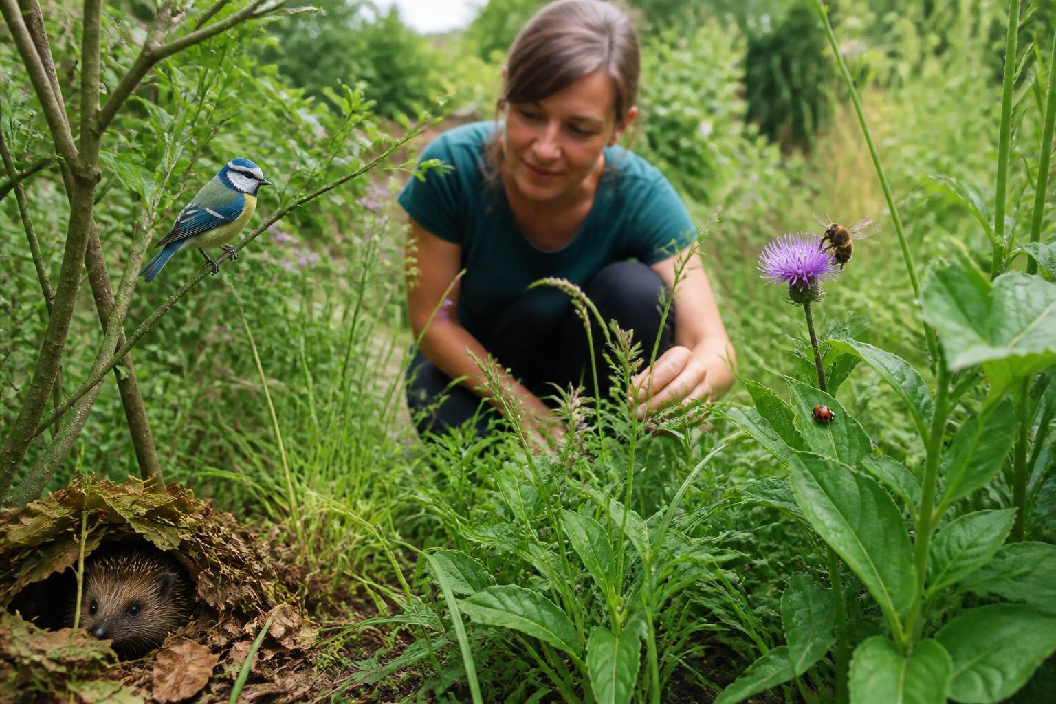 Biodiversité au jardin : gestes simples pour attirer oiseaux, abeilles et auxiliaires