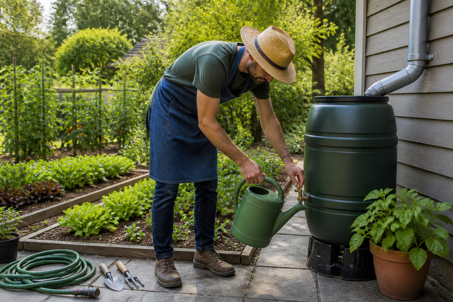 Récupérateur d’eau de pluie : règles, installation et usages autorisés au jardin