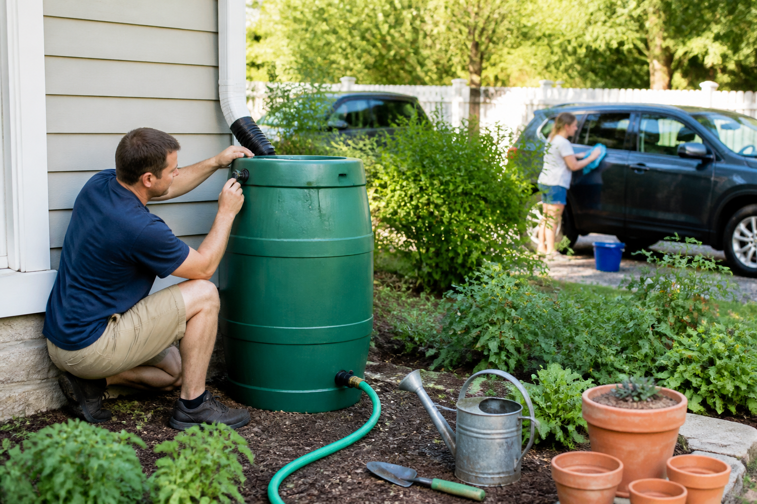 Récupérateur d’eau de pluie : règles, installation et usages autorisés au jardin